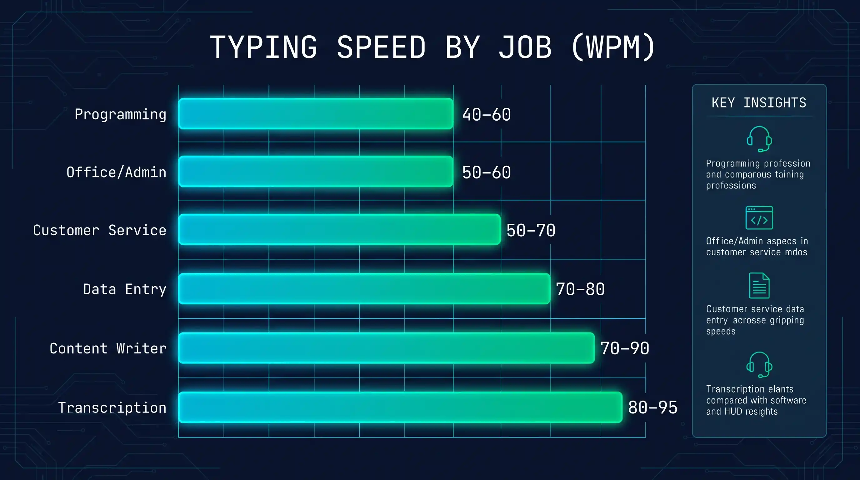 Typing Speed Benchmarks by Job: What Each Profession Requires